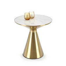 TRIBECA COFFEE TABLE, WHITE MARBLE / GOLD